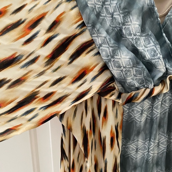 Kiyonna PLUS Maxi Meadow Dream Womens 1X Flutter Sleeves Animal Print Geometric - Picture 6 of 12